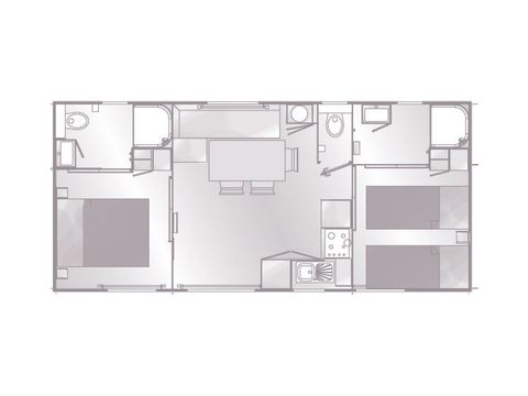 MOBILHOME 4 personnes - PREMIUM  HOBEREAU 4 personnes- climatisé