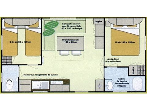 MOBILHOME 4 personnes - Bambou