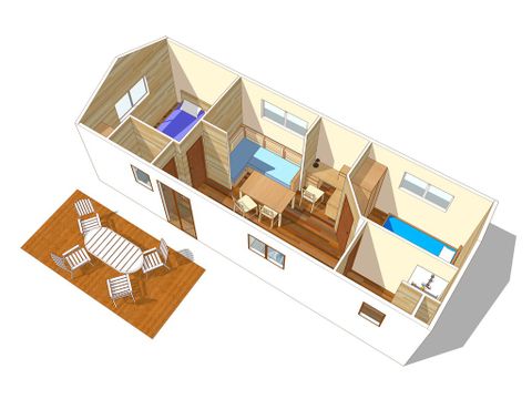 MOBILHOME 4 personnes - Comfort XL | 2 Ch. | 4 Pers. | Terrasse surélevée