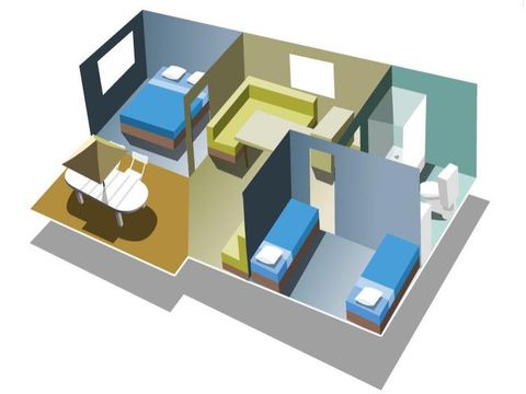 CHALET 6 personnes - RÊVE vue riviere (35 m²) climatisé - n°91 à 95