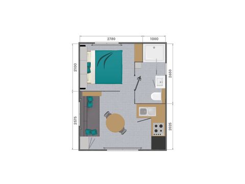 MOBILHOME 2 personnes - Cottage Belvèdere 2p 1ch 1sdb