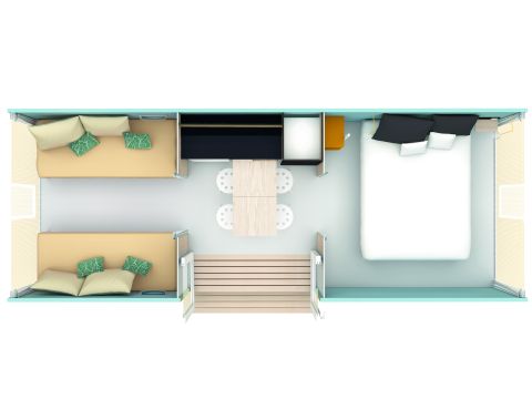 Tente 4 personnes - Coco Sweet - 2 chambres-sans - Sanitaires - INSOLITE - 16m² terrasse couverte - Sans - TV