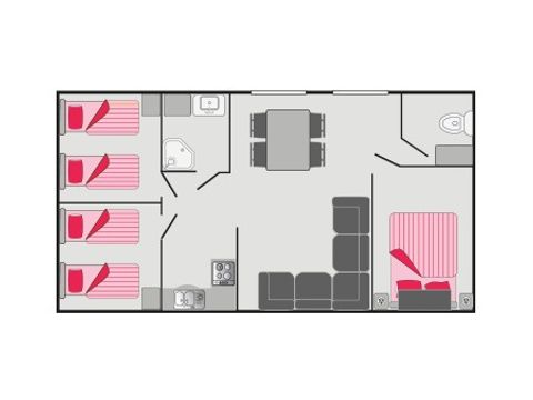 MOBILHOME 6 personnes - Classic XL | 3 Ch. | 6 Pers. | Terrasse surélevée | Clim. 