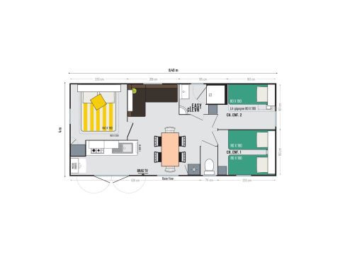 MOBILHOME 6 personnes - PRIVILEGE - CLIM - TV - LV -  Quartier Piétons