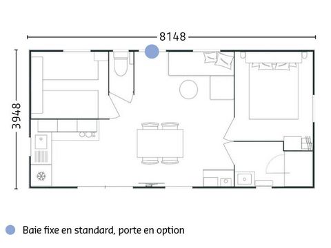 Mobilhome 4 personnes - Premium | 2 Ch. | 4 Pers. | Terrasse Lounge | Clim. | TV