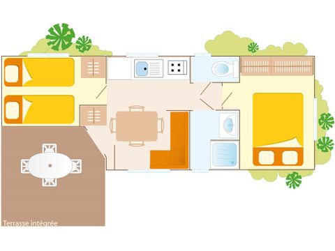 Mobilhome 4 personnes - Classic XL | 2 Ch. | 4 Pers. | Terrasse simple