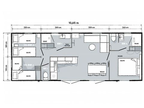 MOBILHOME 7 personnes - PREMIUM - 3 chambres avec climatisation +TV+ Plancha à gaz + 2 SDB 