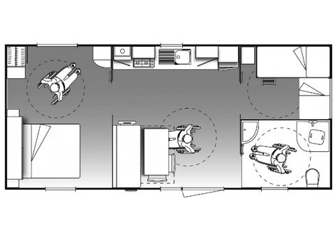 MOBILHOME 6 personnes - CONFORT adapté pour personne à mobilité réduite - 2 chambres avec climatisation + TV