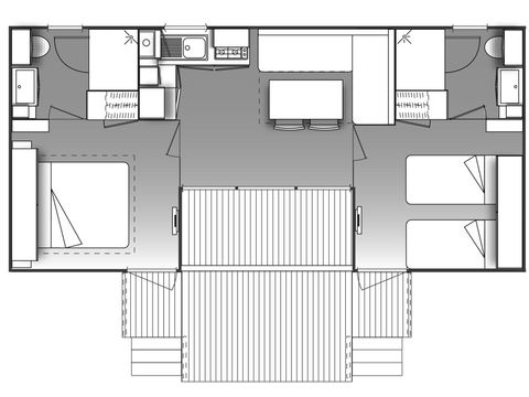 Mobilhome 4 personnes - Premium Dune 4 personnes - 2 chambres, climatisé, télévision