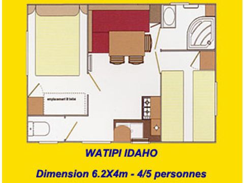 MOBILHOME 4 personnes - IDAHO 2 chambres - TV