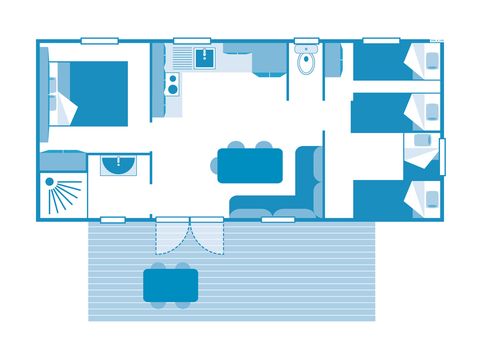 MOBILHOME 6 personnes - COTTAGE 6p 3ch ****