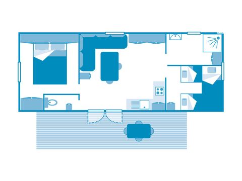 MOBILHOME 6 personnes - COTTAGE 5/6p 2ch ***