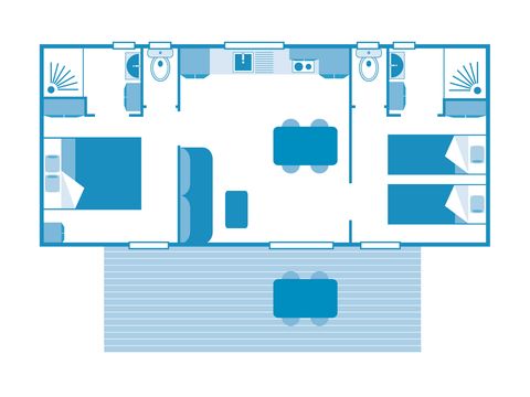 MOBILHOME 4 personnes - COTTAGE Cyrano 4p 2ch PREMIUM