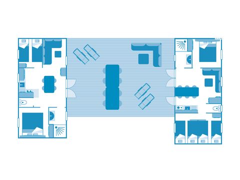 MOBILHOME 10 personnes - COTTAGE FRIENDS 10p 5ch 2SdB Clim ****<br/><br/>