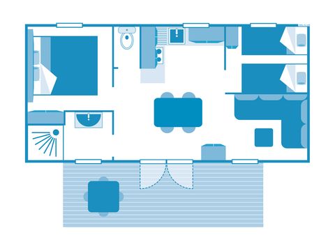 MOBILHOME 4 personnes - COTTAGE 4p 2ch clim ****