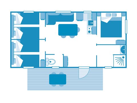 MOBILHOME 6 personnes - COTTAGE 6p 3ch **