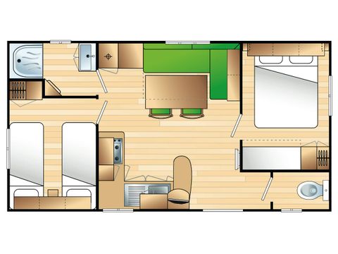 MOBILHOME 6 personnes - 4/6 Places 2 Chambres (Clim TV)