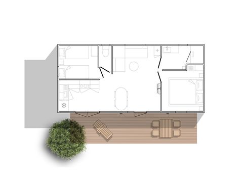 Mobilhome 6 personnes - Mobil-home Privilège 32m² - 2 chambres - Clim