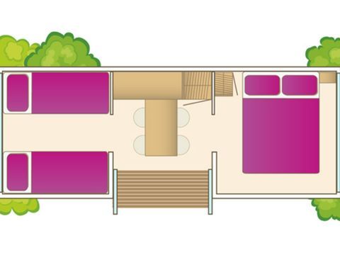 BUNGALOW TOILÉ 4 personnes - Tente coco sweet (sans sanitaires)