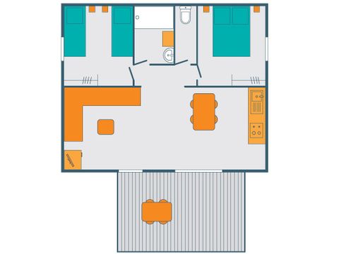 Chalet 6 personnes - BOIS - CONFORT 4-6 Personnes 35m2 - 2 chambres