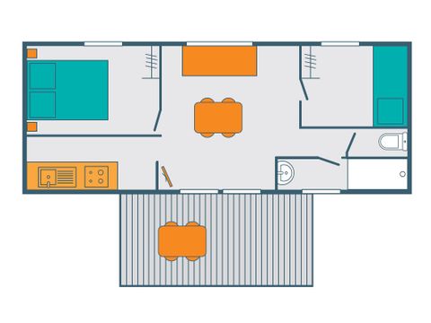 Chalet 4 personnes - BOIS - CONFORT 29m2 - 2 chambres