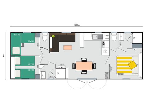 MOBILHOME 6 personnes - Charmette 6 PERS