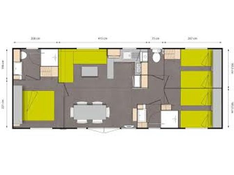 MOBILHOME 6 personnes - Avec 2 salles de bain