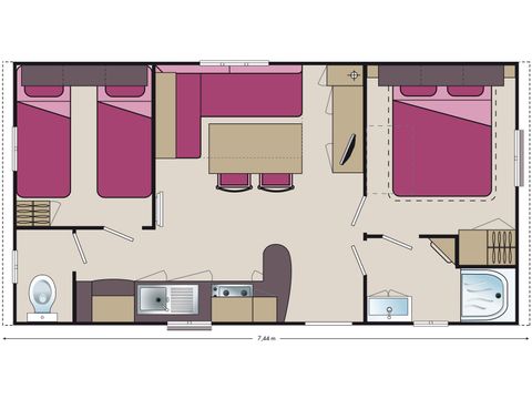 Mobilhome 4 personnes - 2 chambres - -quartier premium