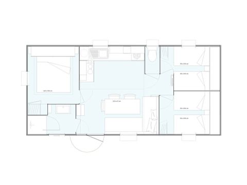 MOBILHOME 6 personnes - Premium | 3 Ch. | 6 Pers. | Terrasse surélevée | TV