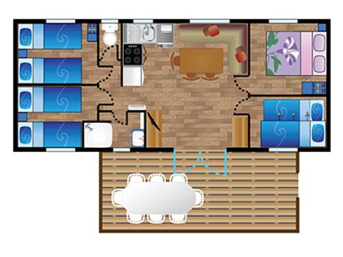 MOBILHOME 8 personnes - Mobile-home LARRUN**** 8 personnes