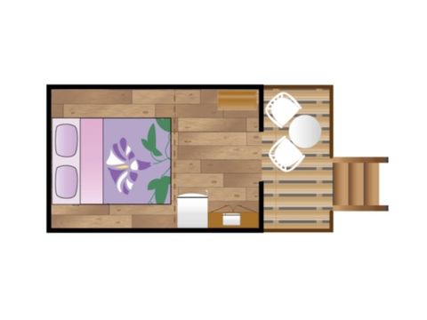 TENTE TOILE ET BOIS 2 personnes - Lodge BELTXU 2 personnes