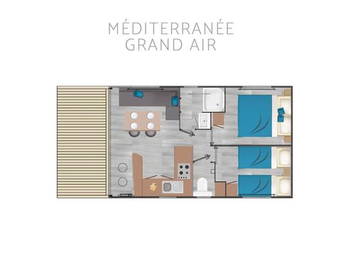 MOBILHOME 5 personnes - MEDITERRANEE - TV - BBQ