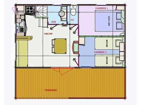 CHALET 4 personnes - 2 chambres + climatisation