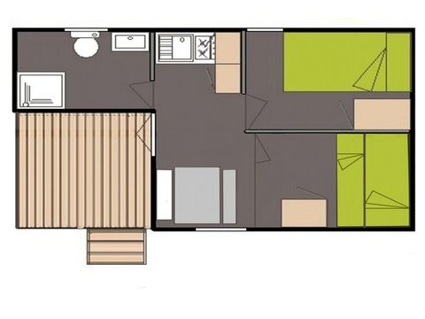 CHALET 4 personnes - Chalet éco 1 Chambre 4 Personnes Samedi