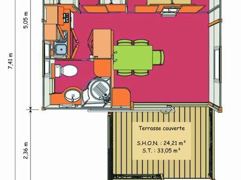 BUNGALOW 5 personnes - MOREA 5 personas