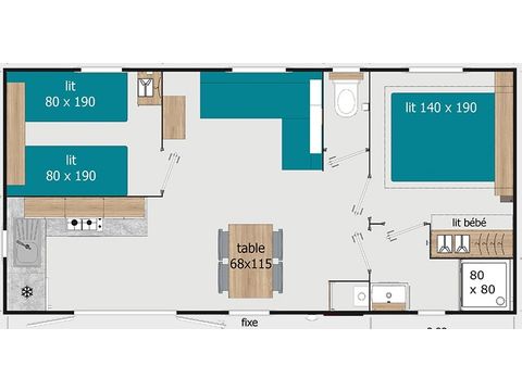 MOBILHOME 6 personnes - COTTAGE PREMIUM - Les Genêts | 4-6 pers.