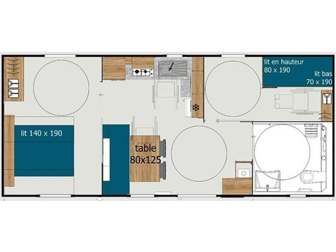 Mobilhome 4 personnes - COTTAGE PREMIUM PMR | 4 pers. | 2 ch.