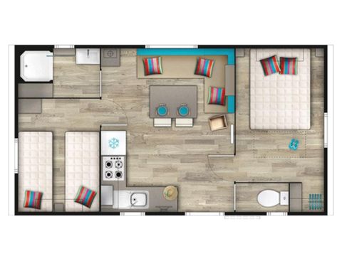 MOBILHOME 4 personnes - CLASSIQUE avec TV