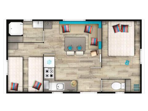 Mobilhome 4 personnes - Classique 3 Pièces 4 Personnes