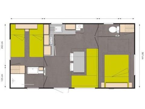 Mobilhome 4 personnes - Comfort XL | 2 Ch. | 4 Pers. | Terrasse simple