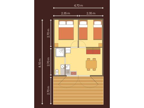 TENTE TOILE ET BOIS 6 personnes - Lodge