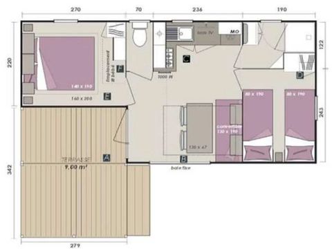 MOBILHOME 4 personnes - CHARADE - TV