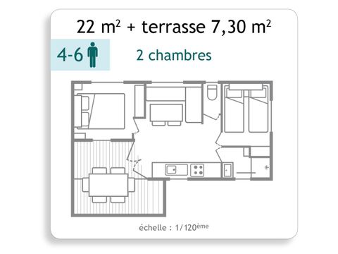 Mobilhome 6 personnes - mobile home 4/6 personnes