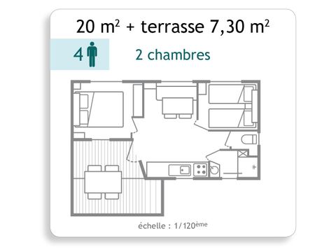 MOBILHOME 4 personnes - Mobil home - 2 chambres 4 pers