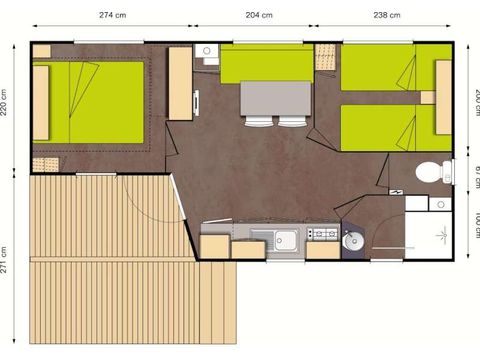 MOBILHOME 4 personnes - Ophéa - En arrivée le dimanche