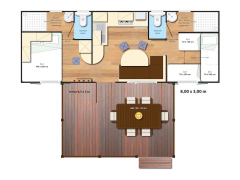 MOBILHOME 5 personnes - SunLodge Maple (arrivée en haute saison vendredi)