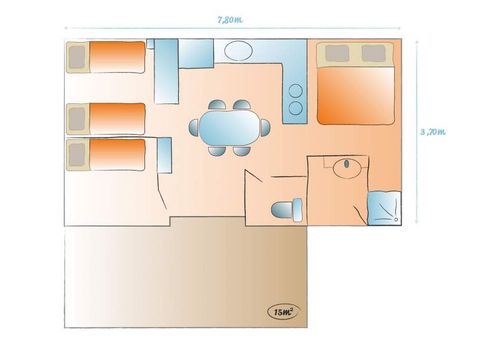 Mobilhome 6 personnes - Cottage Family