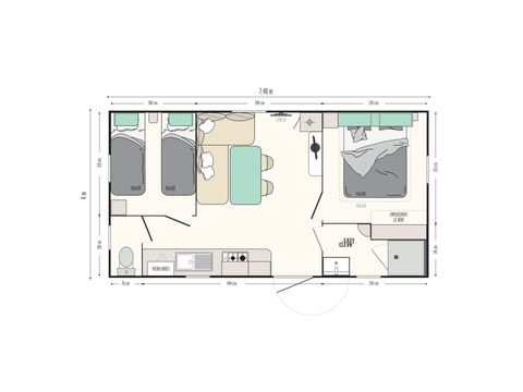 Mobilhome 5 personnes - Confort Plus - climatisé