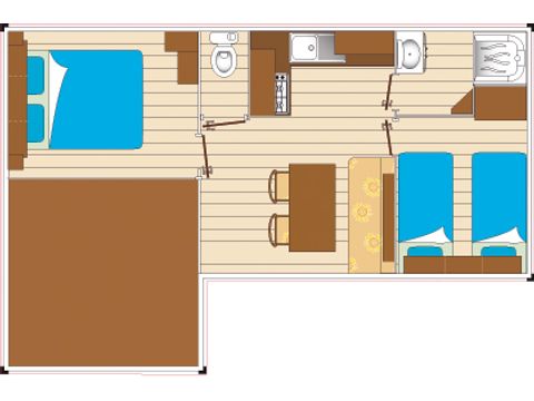 Mobilhome 7 personnes - Évasion - 2 chambres - 28m²