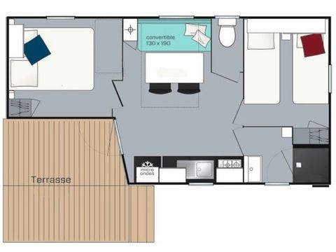Mobilhome 5 personnes - Évasion - 2 chambres - 23m²